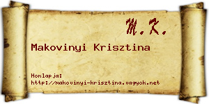 Makovinyi Krisztina névjegykártya