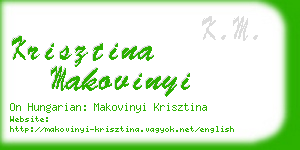 krisztina makovinyi business card